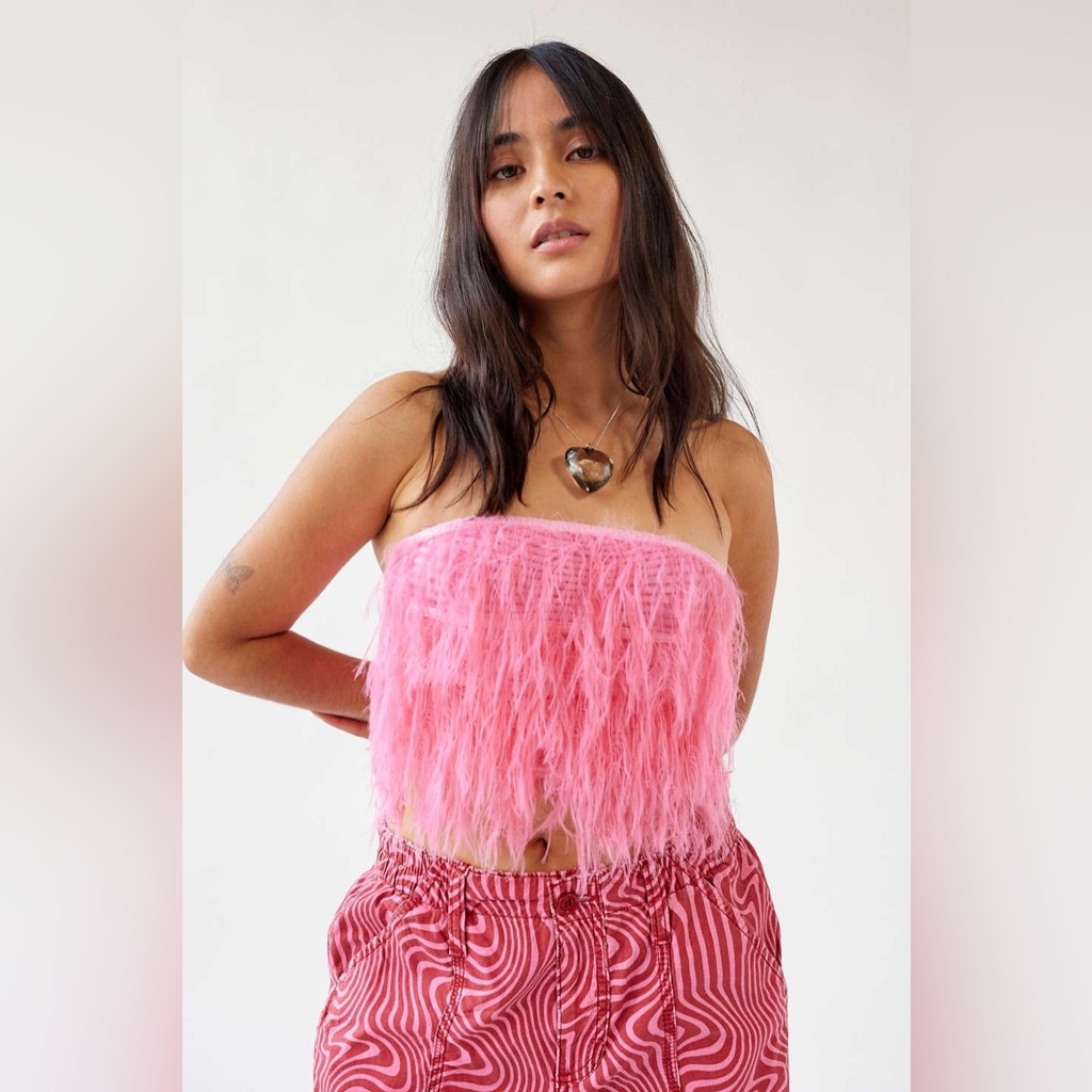 Urban Outfitters Cassie Fluffy Tube Top